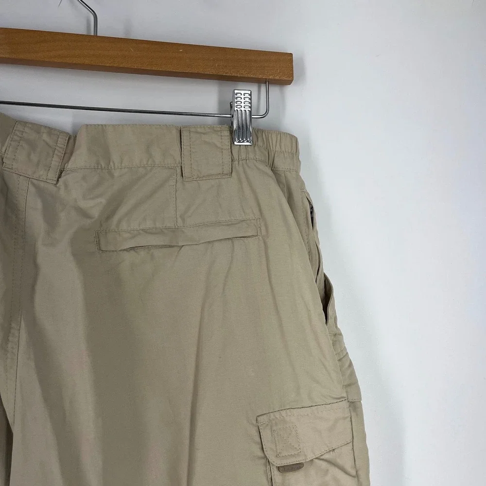 LL Bean Mens Khaki Tan Convertible Zip Off Cargo Hiking Pants Outdoor Size 35 - Picture 8 of 14